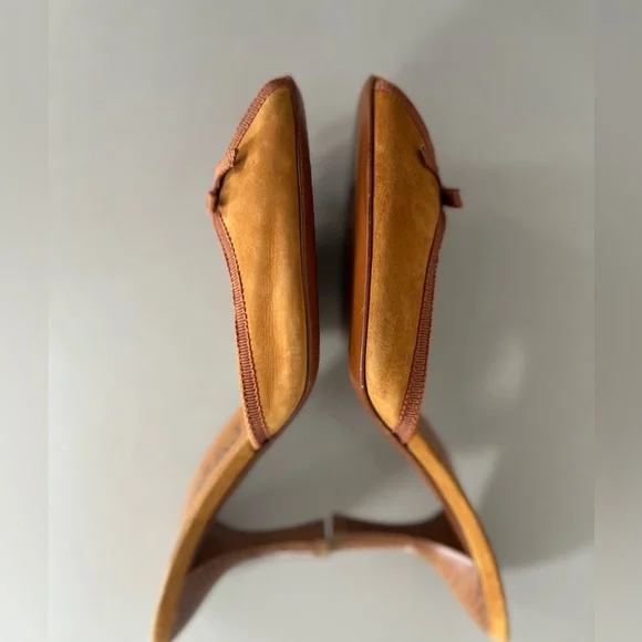 Salvatore Ferragamo Brown Suede Bow Kitten Heel Backless Sandals - Picture 11 of 12